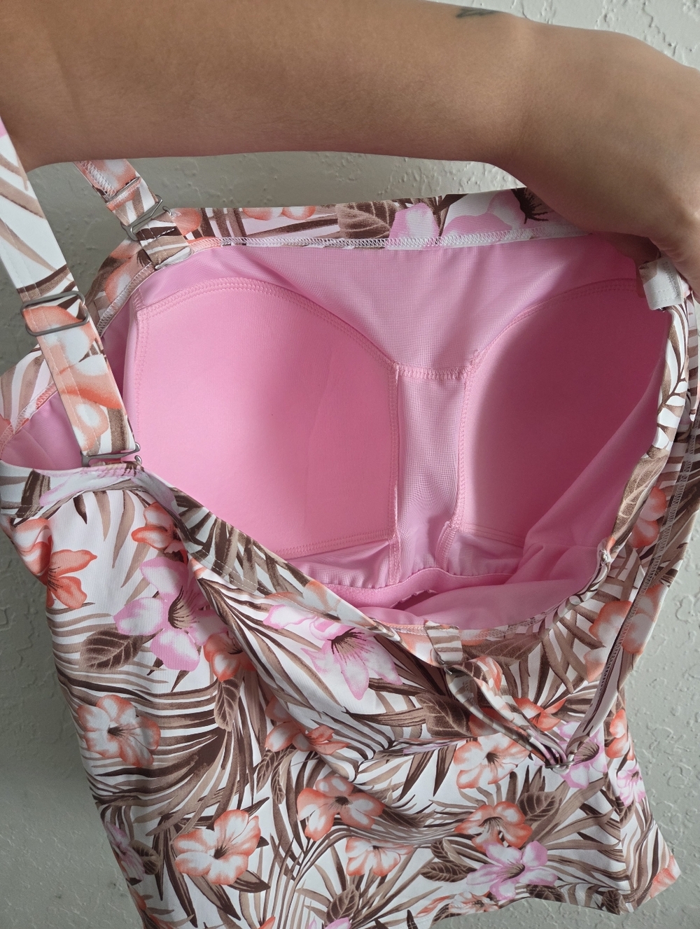 Lands End Padded Floral Tropical Tankini Swim Suit Top NWT Size 18W - Picture 5 of 7